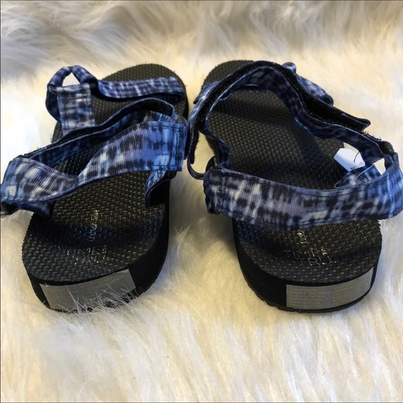 Time And Tru Sandals Size 10 Women’s‎ Blue Black Strappy Whimsigoth New - Picture 5 of 6